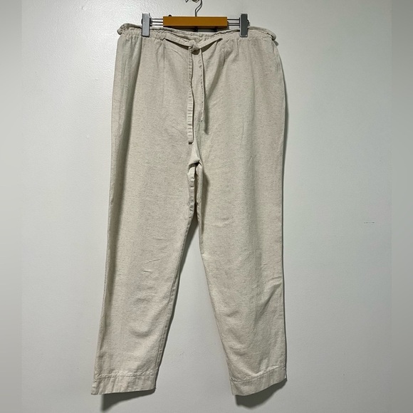 Yessica Women’s Beige Cotton-Linen Blend Relaxed Trousers - Size 42 - Picture 2 of 15